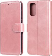 Voor OPPO A52 / A72 / A92 klassieke kalfsleer PU + TPU horizontale flip lederen tas, met houder en kaartsleuven en portemonnee (rose goud)