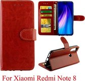 Voor Xiaomi Redmi Note 8 Crazy Horse Texture horizontale flip lederen tas met houder & kaartsleuven & portemonnee & fotolijst (bruin)