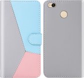 Voor Xiaomi Redmi 4X Tricolor stiksels Horizontale Flip TPU + PU lederen tas met houder & kaartsleuven & portemonnee (grijs)