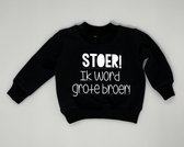 Sweater stoer ik word grote broer - Zwart, 80