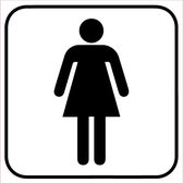 Dames WC bordje - plexiglas - wit Zonder afstandhouders 200 x 200 mm