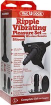 Ripple Vibrating Pleasure Set - Black - Strap On Dildos - Strap On Vibrators