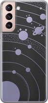 Samsung Galaxy S21 siliconen hoesje - Universe space - Soft Case Telefoonhoesje - Transparant - Print