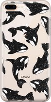 iPhone 8 Plus/7 Plus hoesje - Orka - Soft Case Telefoonhoesje - Print - Transparant