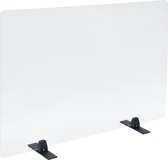 Kantoorscherm Budget 600 x 650 x 3 - MOXI Tafelvoet Aluminium Zwart  | preventiescherm | spatscherm | hygiënescherm | Acrylaat scherm | kuchscherm