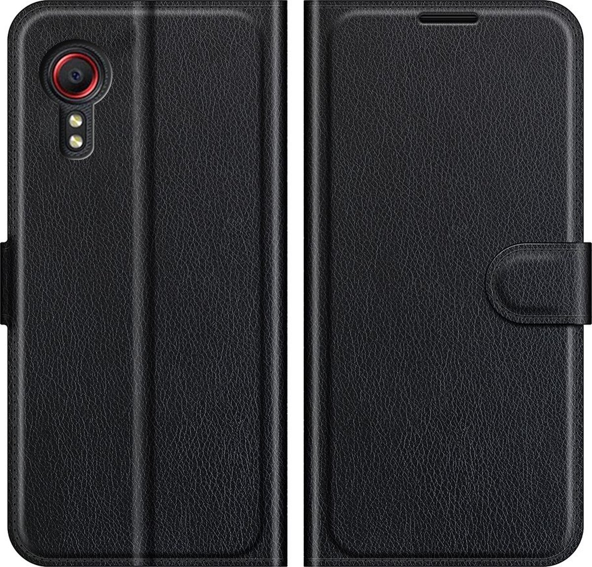 Mobigear Telefoonhoesje geschikt voor Samsung Galaxy Xcover 5 Hoesje | Mobigear Classic Bookcase Portemonnee | Pasjeshouder voor 3 Pasjes | Telefoonhoesje voor Pinpas / OV Kaart / Rijbewijs - Zwart