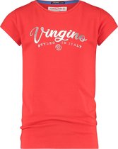 Vingino T-shirt Essentials Met Logo Meisjes Katoen Rood Mt 152