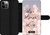 Wallet case - geschikt voor iPhone 12 - Live Laugh Love