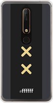 Nokia 6 (2018) Hoesje Transparant TPU Case - Ajax Europees Uitshirt 2020-2021