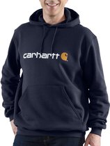 Carhartt Signature Logo Hooded Sweatshirt 100074-Real Navy-M