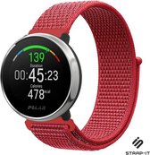 Nylon Smartwatch bandje - Geschikt voor  Polar Unite nylon band - Chinees rood - Strap-it Horlogeband / Polsband / Armband