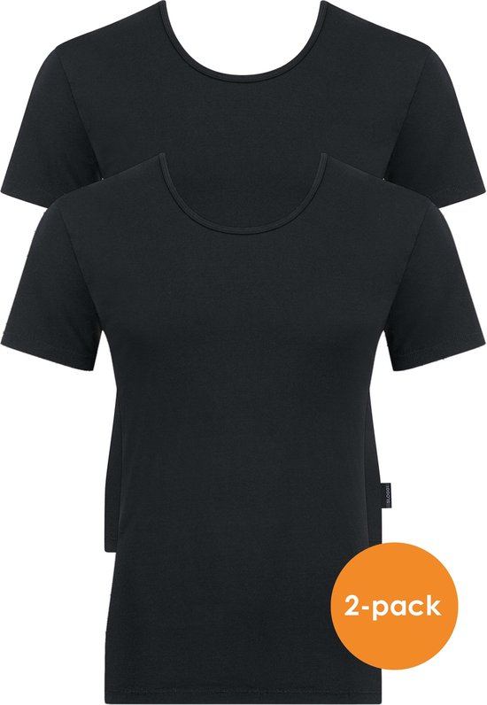 Sloggi Men 24/7 Shirt O-hals - heren T-shirts (2-pack) - zwart - Maat: XL