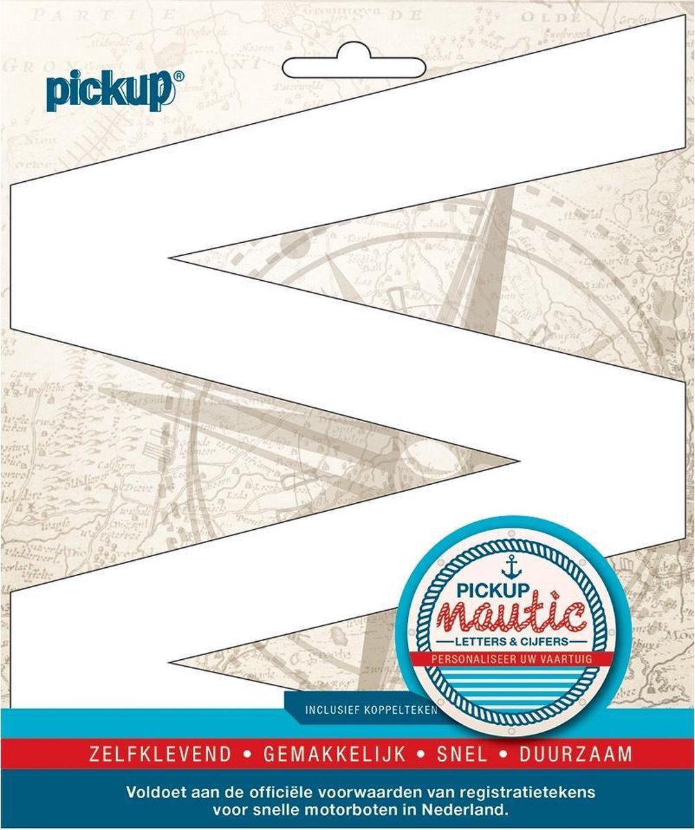 Pickup Nautic plakletter 150mm wit W
