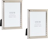 Set van 4x stuks fotolijstjes zilver geschikt voor een foto van 20 x 15 cm - Fotolijstjes hangend en/of staand gebruik
