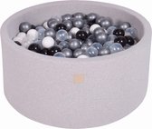 Ronde Ballenbak set incl 300 ballen 90x40cm - Licht Grijs: Wit, Zwart, Transparant, Zilver