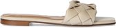 Manfield - Dames - Beige muiltjes met gevlochten detail - Maat 37