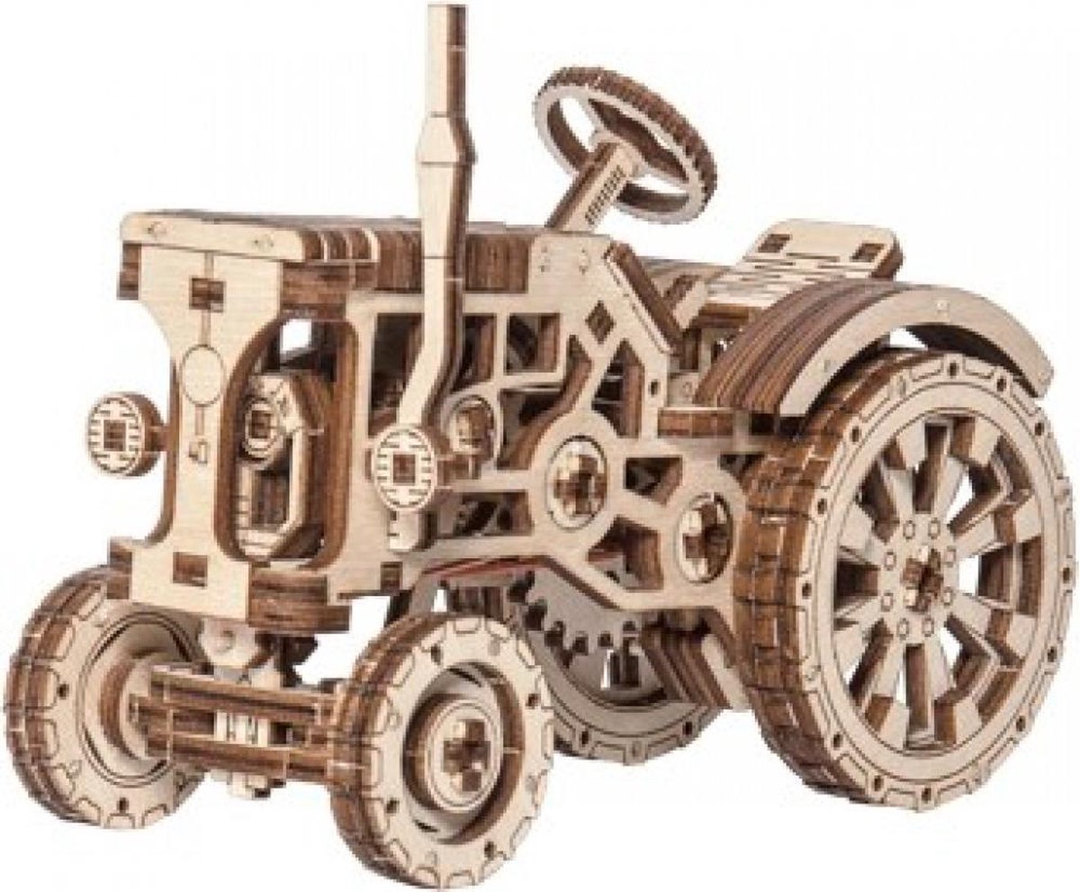 Wooden City modelbouwpakket Tractor hout - 119mm hoog x 158mm breed x 72mm diep - naturel kleur op Prijzenvolger.com