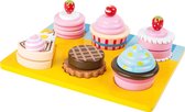 Houten speelgoed eten en drinken - Cupcakes speelset - Houten speelgoed vanaf 3 jaar