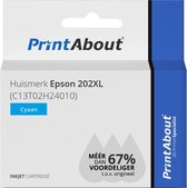 PrintAbout huismerk Inktcartridge 202XL (C13T02H24010) Cyaan Hoge capaciteit geschikt voor Epson