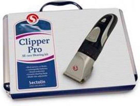 Scheerkit koffer met een tondeuse op de voorkant.