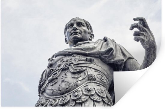 Muursticker Romeinen - Beeld van Romeinse keizer Julius Caesar - 120x80