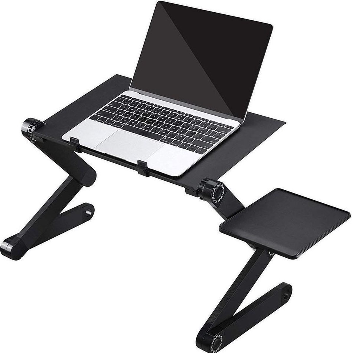 Laptop standaard Verstelbaar Universeel - Laptoptafel - Geschikt voor thuiswerken - Laptopstandaard Opvouwbaar - Zwart - Merkloos