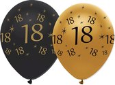 CREATIVE PARTY - 18 jaar zwart en gouden ballonnen - Decoratie > Ballonnen