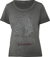 Cassis - Female - Katoenen T-shirt met tijgerprint  - Antraciet