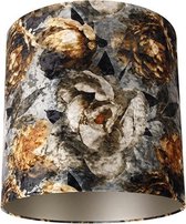 Cylindre-velours taupe QAZQA - Abat-jour - Ø 40 cm - QAZQA Fleurs
