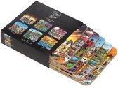 Goebel® - Charles Fazzino | Onderzetters "Cities" | 6 stuks, kunst