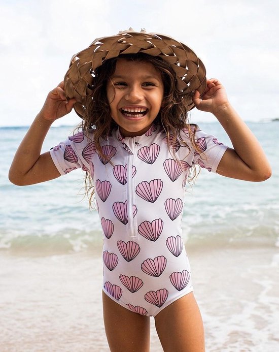 Beach & Bandits - UV-badpak voor meisjes - Heart Shell - wit/roze | bol.com