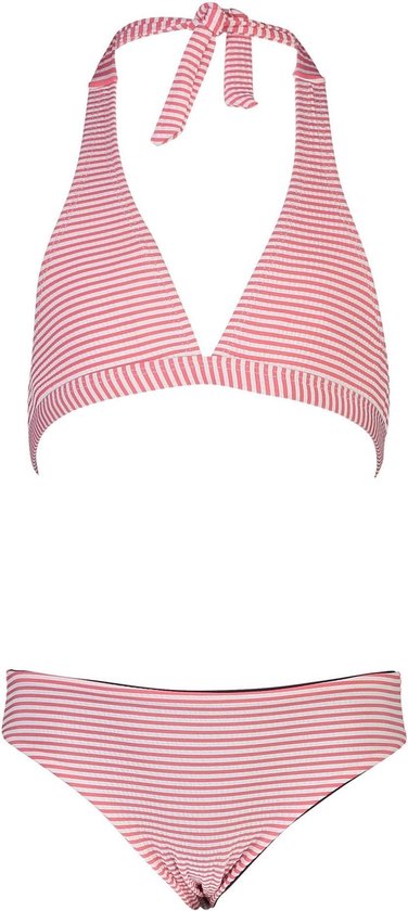 Snapper Rock - Bikini licou pour fille - Classic Stripe - Rouge / Blanc - taille 116-122cm