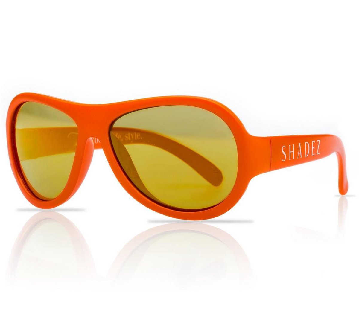 SHADEZ - Onbreekbare kinder zonnebril - UV 400 zonnebril kind - Oranje met Goudkleurige spiegelglazen - Maat 0-3 jaar