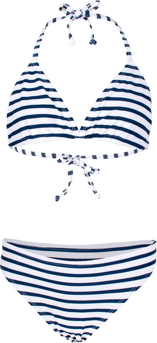 JUJA - Bikini voor meisjes - Stripy - Wit/Blauw - maat 146-152cm