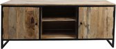 TV-meubel Dublin - 140x40x55 - Nautrel/zwart - Mangohout/ijzer