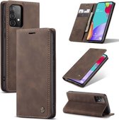 CaseMe - Samsung Galaxy A52 5G / A52s 5G hoesje - Wallet Book Case - Magneetsluiting - Donker Bruin