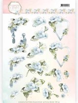 Blue Dreams Flowers in Pastels 3D-Knipvel Precious Marieke 10 stuks