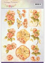 3D Knipvel - Jeanine's Art - Vintage Bloemen - Geliefde Vintage