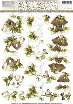 Nr. 5 Birdhouse Rustic Christmas 3D-Knipvel Precious Marieke 10 stuks