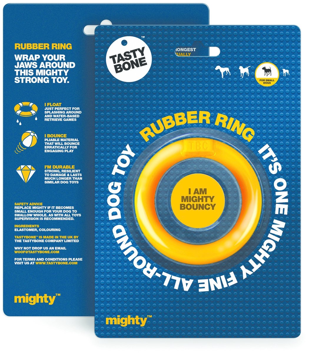 Tasty bone mighty rubber ring - small - oranje