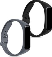 kwmobile 2x armband voor Samsung Galaxy Fit 2 - Bandjes voor fitnesstracker in zwart / leisteen