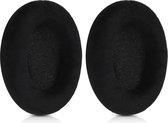 kwmobile 2x fluwelen oorkussens geschikt voor Sennheiser HD515 / HD555 / HD595 / HD518 koptelefoons - Kussens voor over-ear-koptelefoon in zwart