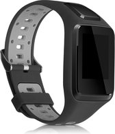 kwmobile bandje compatibel met TomTom Adventurer/Runner 3/Spark 3/Golfer 2 - Armband voor fitnesstracker in zwart / grijs - Horlogeband