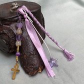 Wellness-House | Sleutel - Tashanger Golden Ankh Purple | Ankh | Eeuwig Leven | Tashanger | Zen | Uniek | Handgemaakt | Zen Cadeau