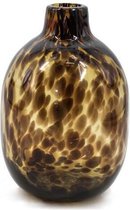Glazen vaas luipaard - Kolony - glazen decoratie - 17x17x25cm