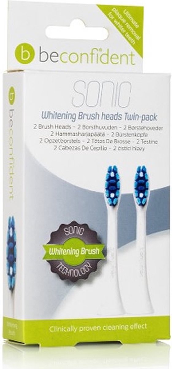 Beconfident Sonic Toothbrush Heads Whitening White Set 2 Pcs