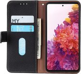 KHAZNEH Xiaomi Mi 11 Lite Hoesje Portemonnee Book Case Echt Leer Zwart