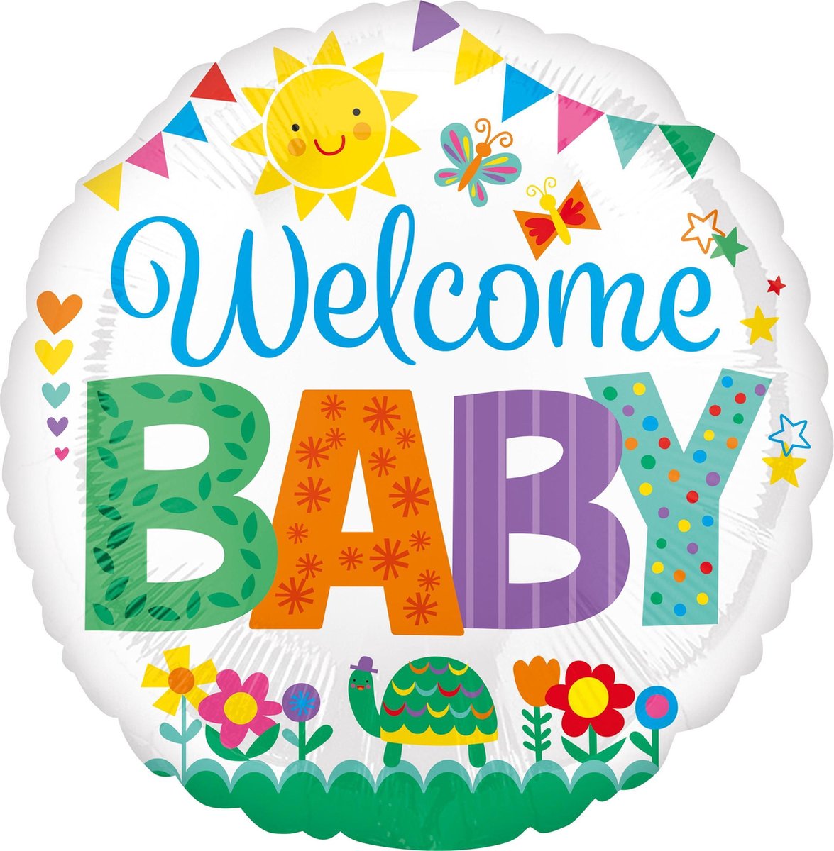 Amscan Folienballon 'Welcome Baby' 45 Cm – Bunt, Für Babyparty & Feiern