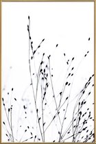 JUNIQE - Poster met kunststof lijst Black Grass -60x90 /Wit & Zwart