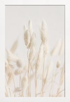 JUNIQE - Poster in houten lijst Dried Flowers Lagurus 2 -20x30 /Grijs